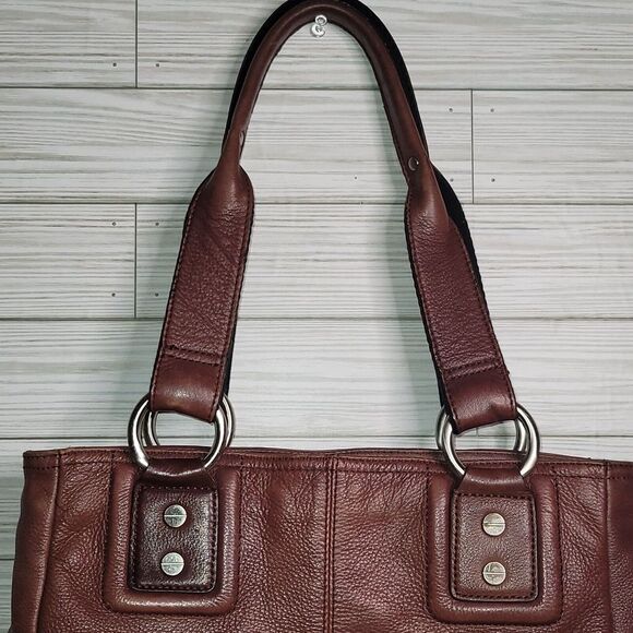 B Makowsky Leather Hobo Tote Large Brown Shoulder Bag Purse Weekender - Picture 6 of 16